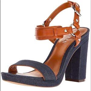 Lauren Ralph Lauren Women's Faustine-Sn-Csl Denim/Leather Dark Blue Pump